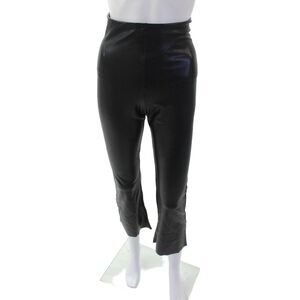 Commando Control Womens Textured Lined Boot Cut Pants Black Size M